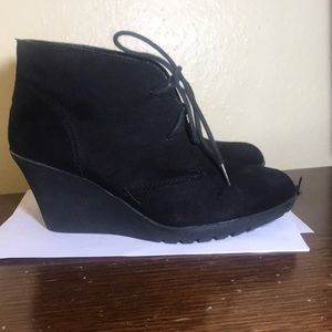 Black Wedge Ankle Boots